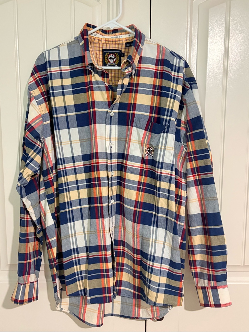 Cinch Navy, Yellow & Red Plaid Button-Down Shirt